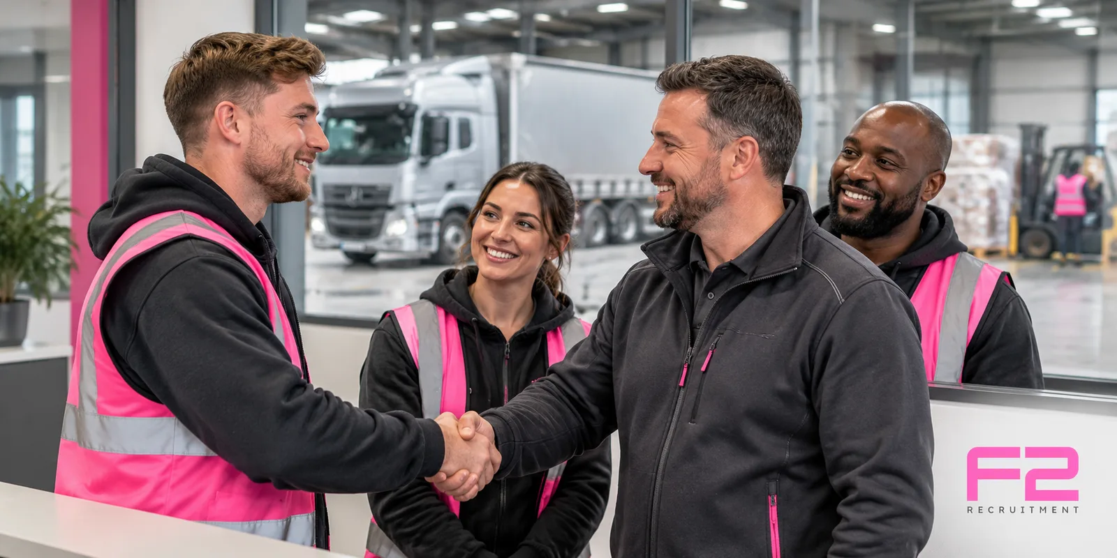 A new logistics team member being welcomed
